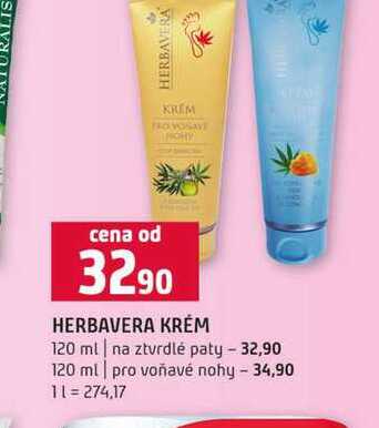 HERBAVERA KRÉM 120 ml na ztvrdlé paty 120 ml pro voňavé nohy
