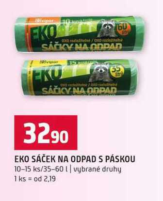 EKO SÁČEK NA ODPAD S PÁSKOU 10-15 ks/35-60l vybrané druhy