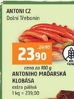 ANTONIHO MAĎARSKÁ KLOBÁSA extra pálivá 100g