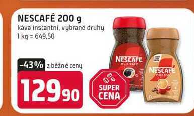 NESCAFÉ 200 g káva instantní, vybrané druhy