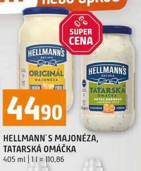 HELLMANN'S MAJONÉZA, TATARSKÁ OMÁČKA 405 ml 