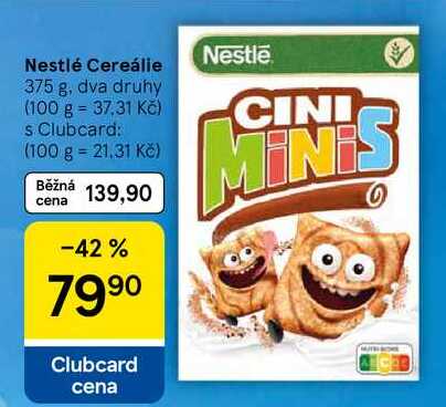 Nestlé Cereálie, 375 g, dva druhy  