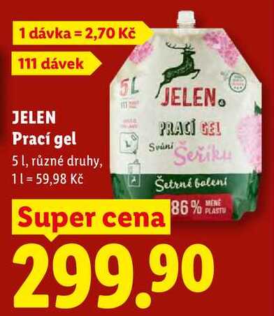 JELEN Prací gel, 5 l/111 PD