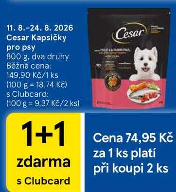 Cesar Kapsičky pro psy, 800 g, dva druhy