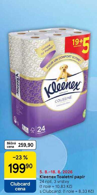 Kleenex Toaletní papír, 24 rolí, 3 vrstvy