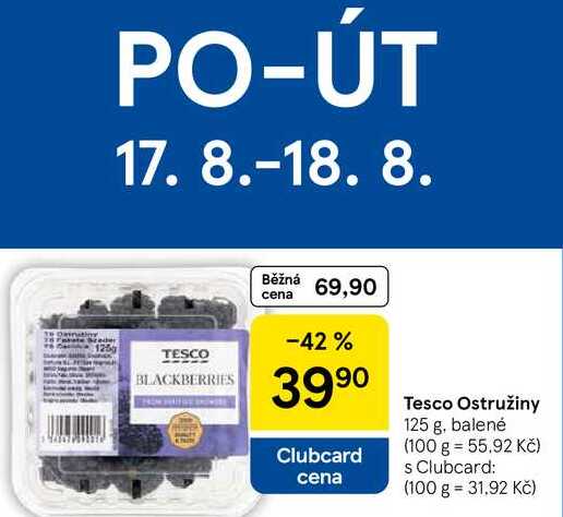 Tesco Ostružiny, 125 g, balené