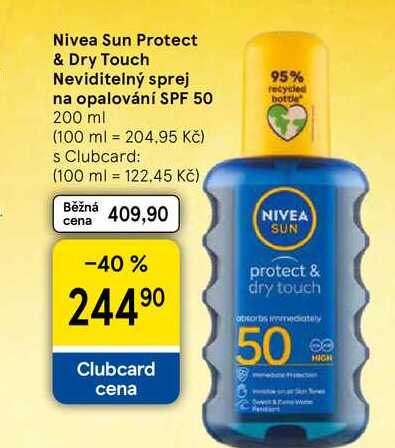 Nivea Sun Protect & Dry Touch Neviditelný sprej na opalování SPF 50, 200 ml