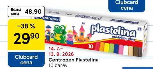 Centropen Plastelína, 10 barev 
