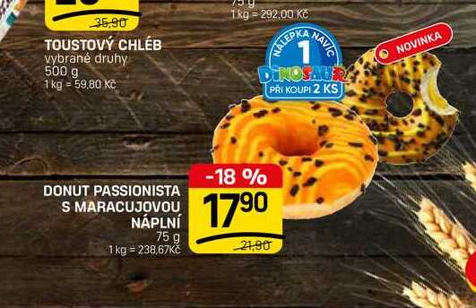 DONUT PASSIONISTA S MARACUJOVOU NÁPLNÍ 75 g