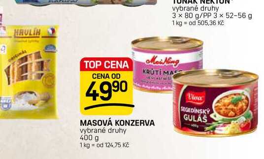 MASOVÁ KONZERVA vybrané druhy 400 g