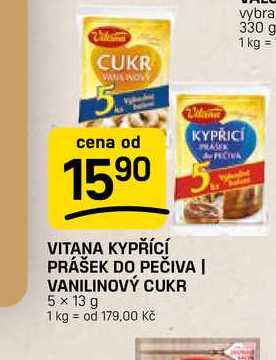 VITANA KYPŘÍCÍ PRÁŠEK DO PEČIVA | VANILINOVÝ CUKR 5 x 13 g 