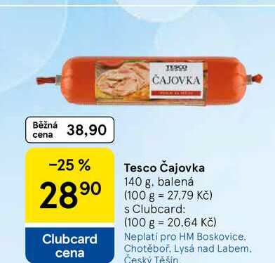 Tesco Čajovka, 140 g, balená
