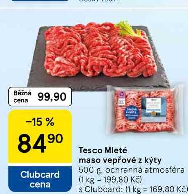 Tesco Mleté maso vepřové z kýty, 500 g