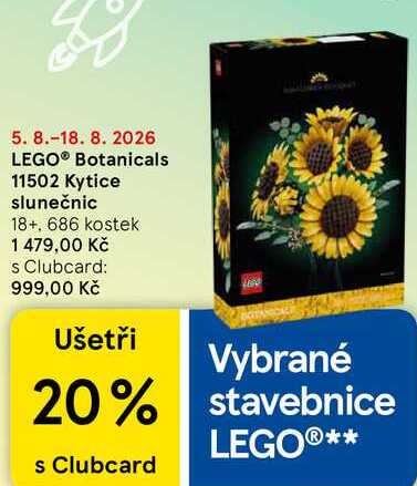 LEGO® Botanicals 11502 Kytice slunečnic 18+, 686 kostek