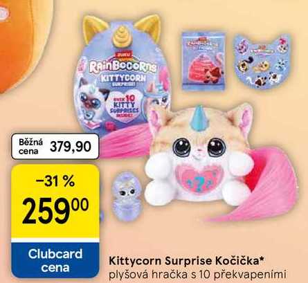 Kittycorn Surprise Kočička, plyšová hračka s 10 překvapeními