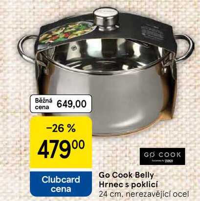 Go Cook Belly Hrnec s poklicí, 24 cm, nerezavějící ocel