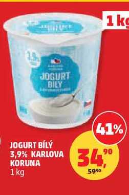 JOGURT BÍLÝ 3,9% KARLOVA KORUNA, 1 kg