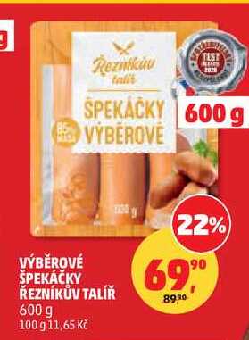 VÝBĚROVÉ ŠPEKÁČKY ŘEZNÍKŮV TALÍŘ, 600 g
