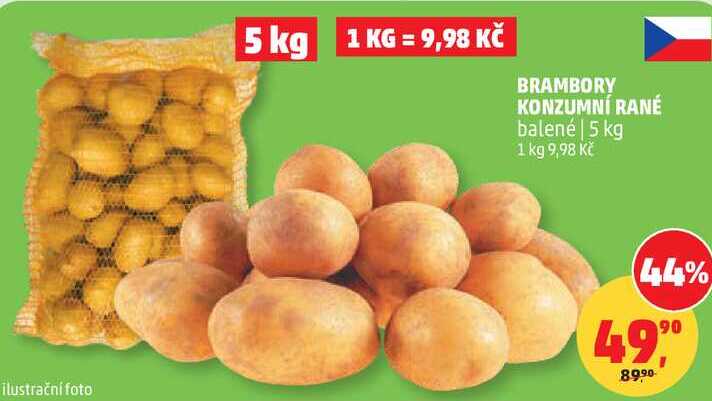 BRAMBORY KONZUMNÍ RANÉ balené, 5 kg
