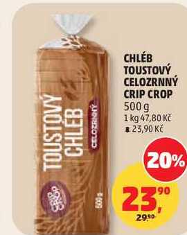 CHLÉB TOUSTOVÝ CELOZRNNÝ CRIP CROP, 500 g