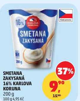 SMETANA ZAKYSANÁ 16% KARLOVA KORUNA, 200 g  