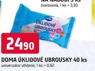 DOMA ÚKLIDOVÉ UBROUSKY 40 ks univerzální vlhčené