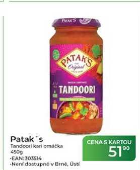 Patak's Tandoori kari omáčka 450g