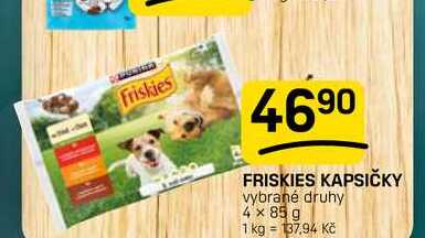 FRISKIES KAPSIČKY vybrané druhy 4 x 85 g