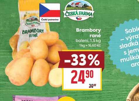 Brambory rané baleni, 1,5 kg
