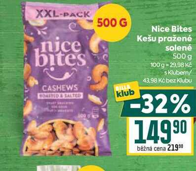 Nice Bites Kešu pražené solené 500 g