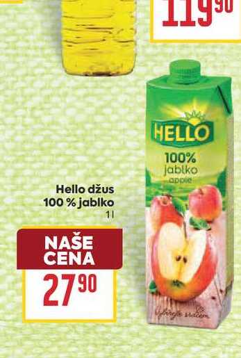 Hello džus 100% jablko 1l