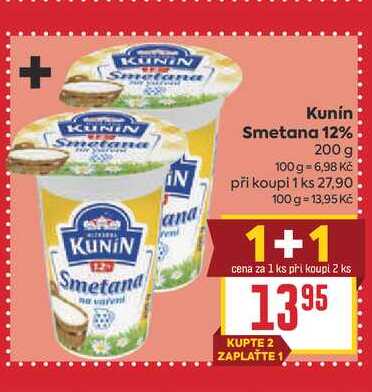 Kunín Smetana 12% 200 g