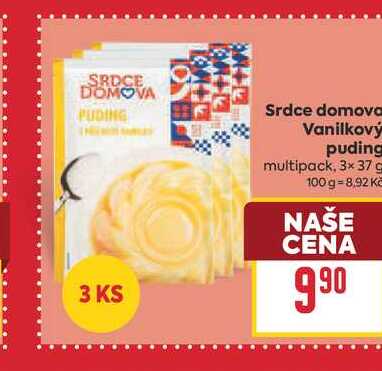 Srdce domova Vanilkový puding multipack, 3x37 g