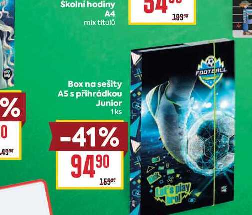 Box na sešity A5 s přihrádkou Junior 1ks
