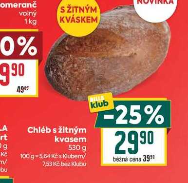Chléb s žitným kvasem 530 g