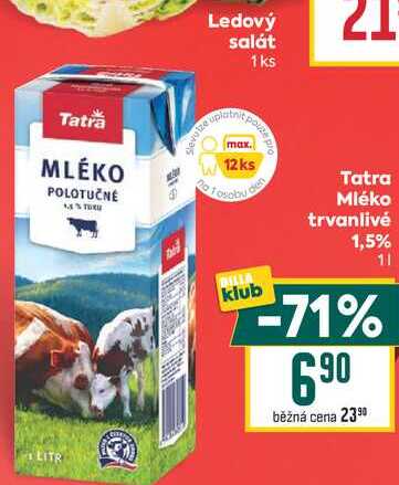 Tatra Mléko trvanlivé 1,5% 1l