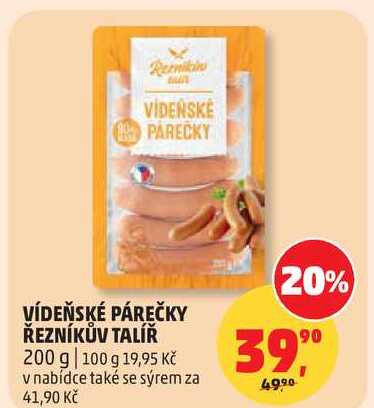 VÍDEŇSKÉ PÁREČKY ŘEZNÍKŮV TALÍŘ, 200 g