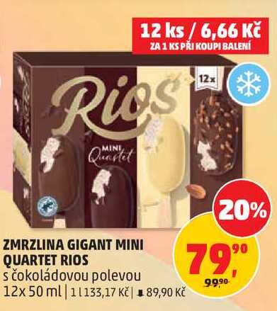 ZMRZLINA GIGANT MINI QUARTET RIOS s čokoládovou polevou, 12x 50 ml