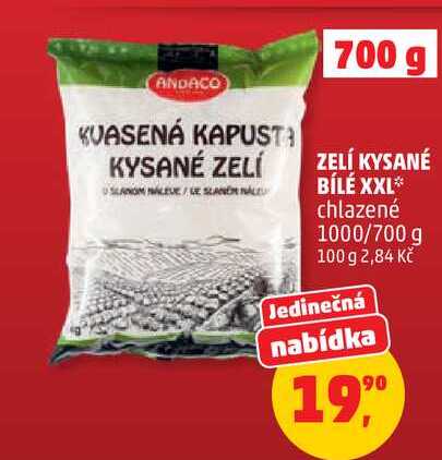 ZELÍ KYSANÉ BÍLÉ XXL chlazené, 1000/700 g 