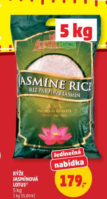 RÝŽE JASMÍNOVÁ LOTUS, 5 kg 