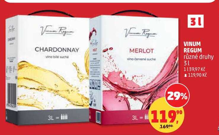 VINUM REGUM různé druhy, 3 l