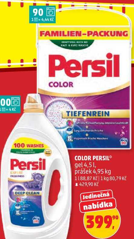 COLOR PERSIL, gel 4,5 l, prášek 4,95 kg