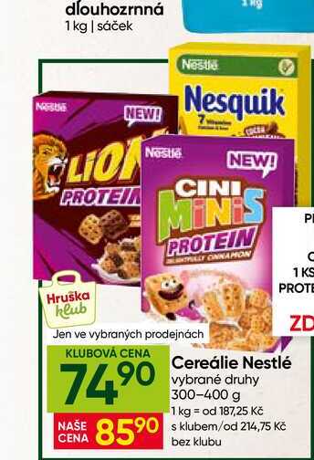 Nestlé Dětské cereálie 400g, vybrané druhy