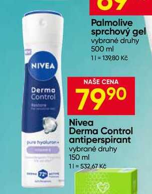 Nivea Derma Control pure hyaluron antiperspirant vybrané druhy 150 ml