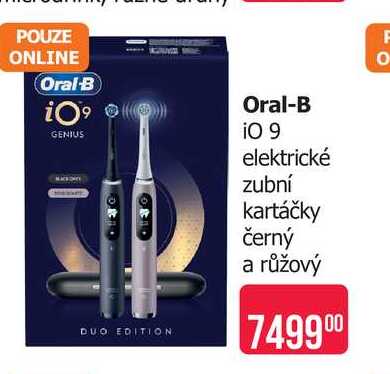 Oral-B iO 9 elektrické zubní kartáčky černý a růžový