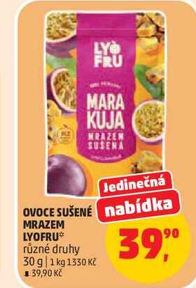 OVOCE SUŠENÉ MRAZEM LYOFRU různé druhy, 30 g 