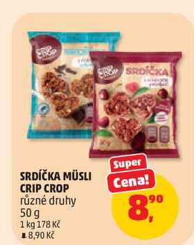 SRDÍČKA MÜSLI CRIP CROP různé druhy, 50 g