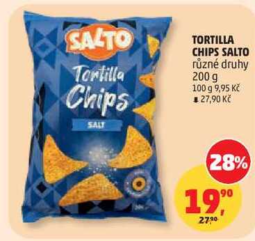 TORTILLA CHIPS SALTO různé druhy, 200 g