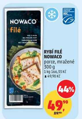 RYBÍ FILÉ NOWACO porce, mražené, 300 g