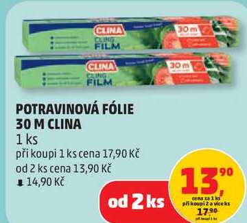 POTRAVINOVÁ FÓLIE 30 M CLINA, 1 ks
